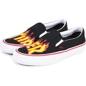 Thrasher X Vans slip on skate shoes